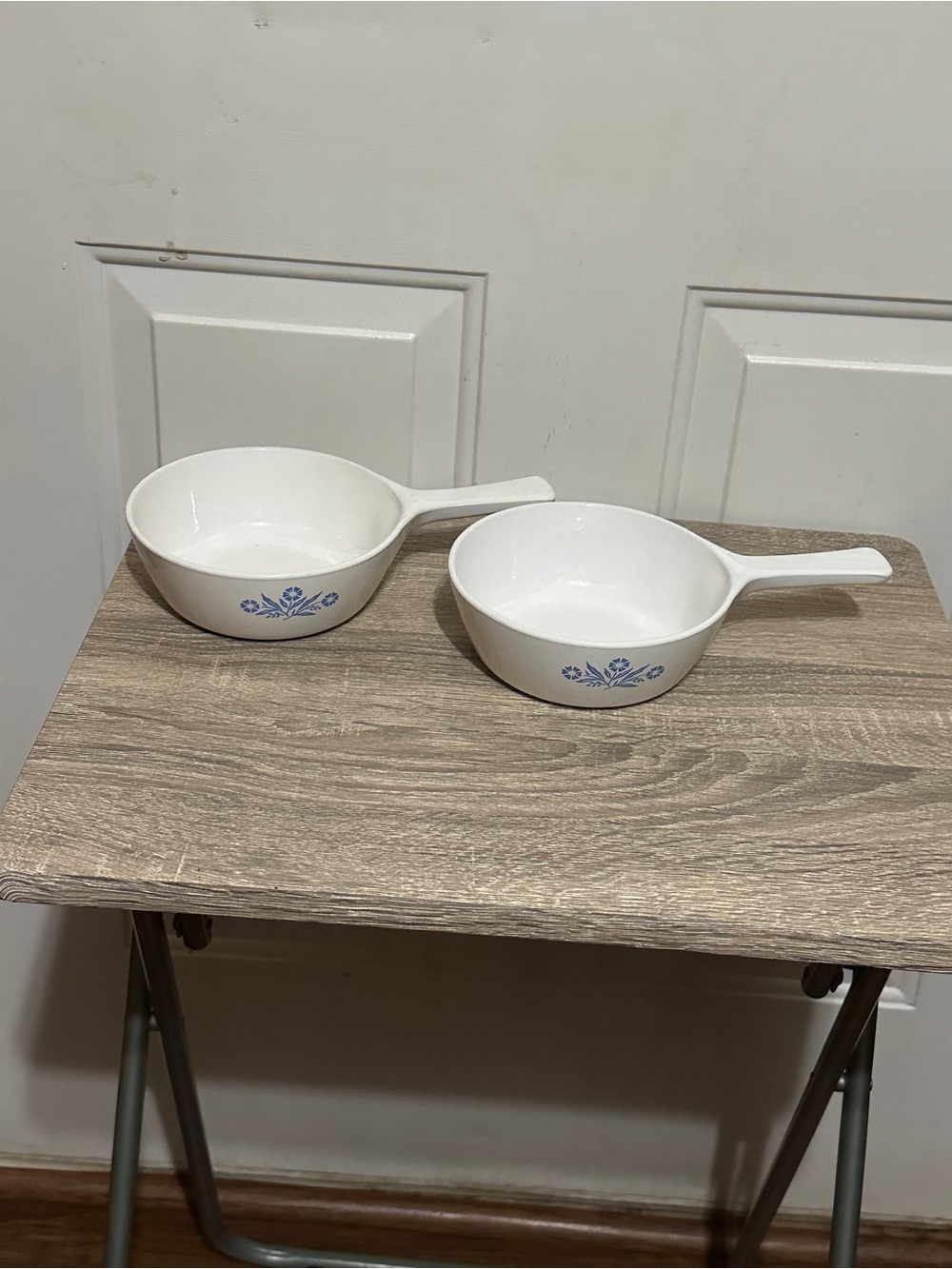 CorningWare Blue Cornflower 1 Pt Handled Soup Bowls Set of 2 P-81-B Microwave